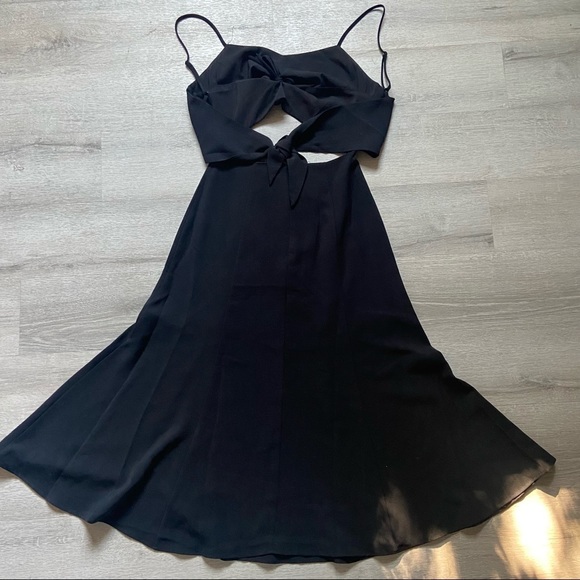 Revolve NBD Tie Me Down Black Midi Dress - Picture 8 of 15
